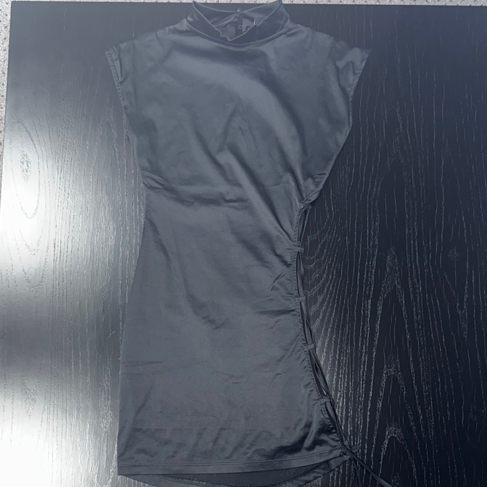Stylish Black Satin Dress